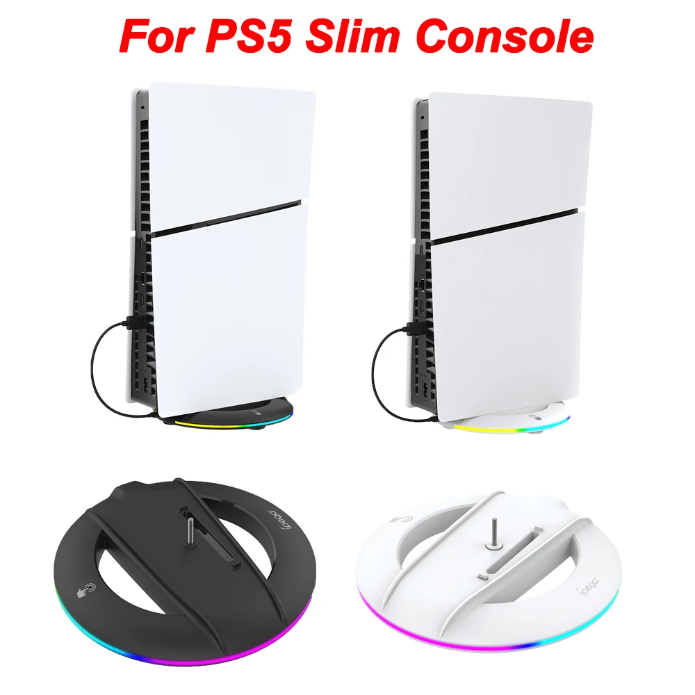 Vertikaler Ständer für ps5 schlanke Konsole rutsch fester Display-Basis ständer für ps5 schlanke Konsolen scheibe und digital mit/ohne RGB-Licht Image