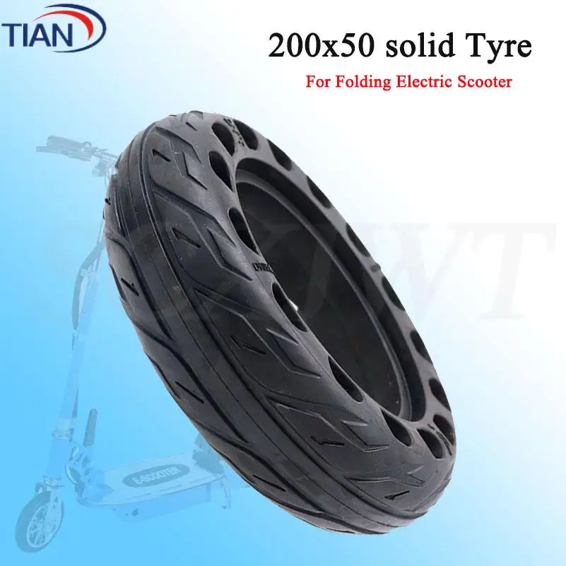 8-Zoll-Luftreifen ohne Luft für zusammenklappbare Elektroroller-Roller-Zubehör. Neuer 200 x 50 Vollreifen Image