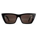 Saint Laurent Katzenaugen Damen Sonnenbrille Schwarz Grau