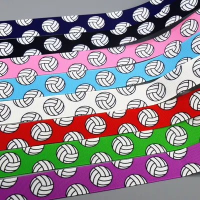 DHK 50yards Volleyball Ball Sport Printed Grosgrain Ribbon Accessories Headwear Decoration Collar