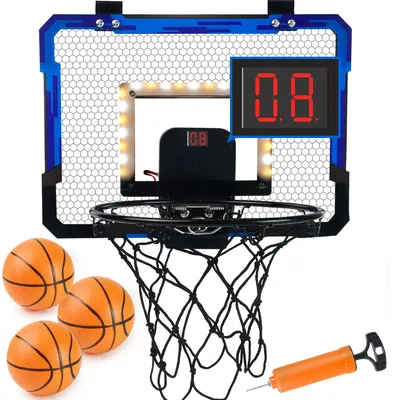 Mini Indoor Basketball Hoop System with Balls over Door Design for Kids & Adults, Office/Bedroom,