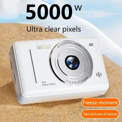 4K Digital Camera Retro CCD Portable Card Camera Entry-level Camera Dual Camera Flash 50 Million