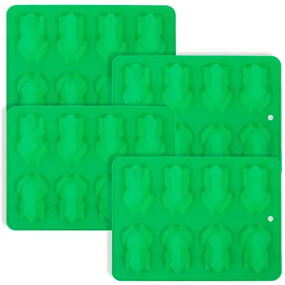 4PCS Chocolate Frog Mold Silicone Candy Molds Easy Release Chocolate Tray 8 Cavity Ice Mold Frog