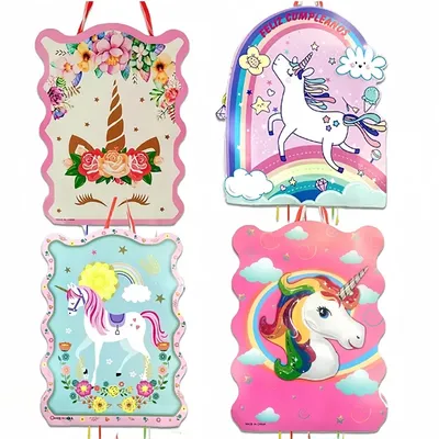 Unicorn Theme Pinata Decoration Kids Boys Girls Birthday Party Supplies Hanging Pinata Candy Gift Filler Baby Shower Toys