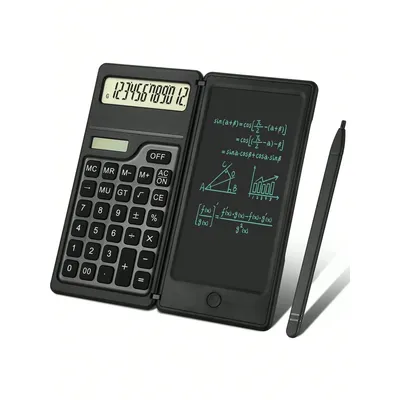 Portable solar calculator, large display desktop calculator with silent design - suitable for