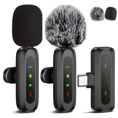 Lavalier Wireless Microphone 70mAh Rechargeable Battery Clip-On Podcast Mic for Streaming Vlogging