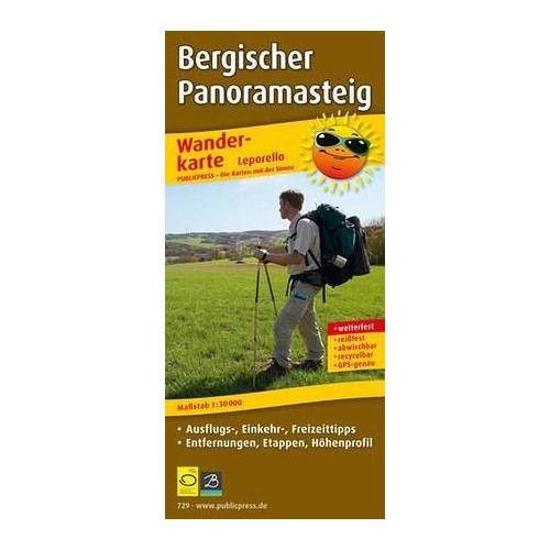 PublicPress Leporello Wanderkarte Bergischer Panoramasteig