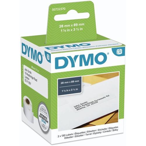 Dymo Adress-Etiketten 28 x 89 mm weiß 2x 130 St. 99010