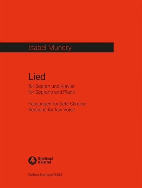 Lied (2017) -Fassung für Alt oder Bass- - Isabel Mundry