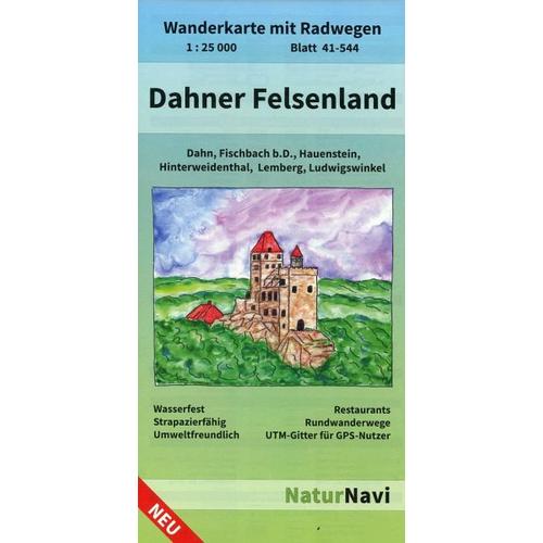 NaturNavi Wanderkarte mit Radwegen Dahner Felsenland