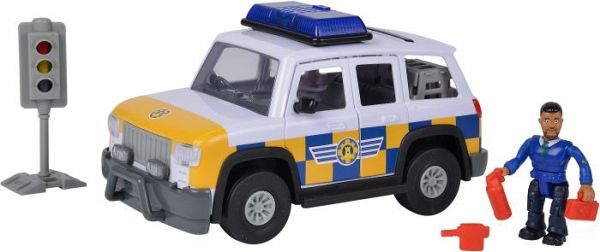 Simba 109251092 - Feuerwehrmann Sam, Polizei Auto 4x4 mit Malcom Figur - Simba Toys