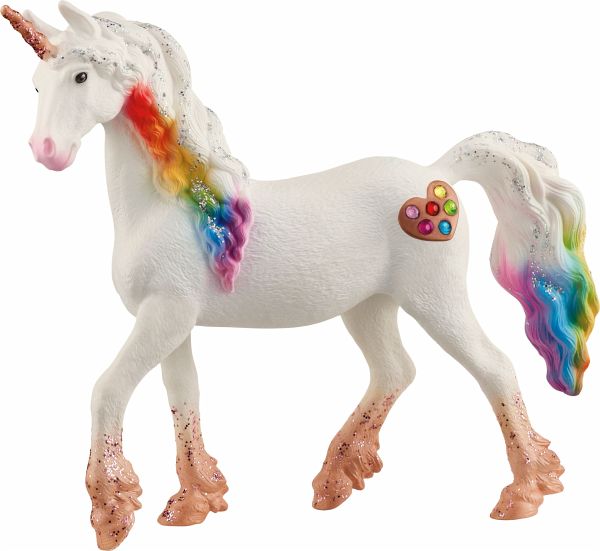 Schleich 70726 - Bayala, Regenbogeneinhorn Stute, Einhorn, Tierfigur, Höhe: 10,9 cm - Schleich