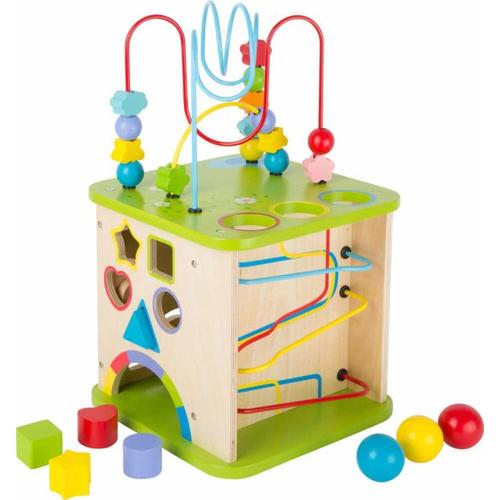 small foot 10605 - Motorikwürfel mit Kugelbahn 5in1, Spielhöhe: ca. 24cm - Legler / small foot