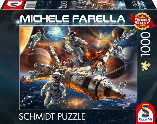 Schmidt Spiele 58538 - Magische Sternenwelten, Schwerelos im All, Puzzle Michele Farella 1.000 Teile - Schmidt Spiele