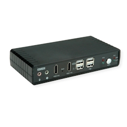 ROLINE KVM-Audio-Switch Dual Head HDMI 4K60, 1 User - 2 PC Image