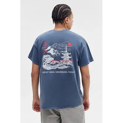 UO Mount Haku Japan T-Shirt - Blue M at Urban Outfitters
