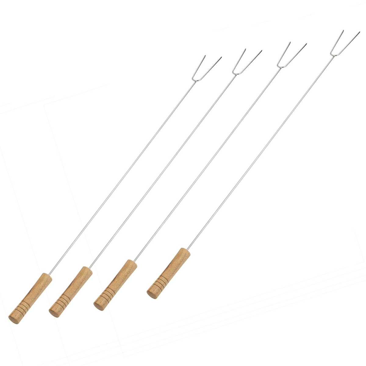 Gravidus 4er Set Grillspieße – Edelstahl & Holz, 75 cm – Ideal für Lagerfeuer Image