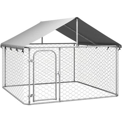 Outdoor-Hundezwinger mit Dach Hundekäfig - Hundegehege 200x200x150 cm BV731890 Bonnevie Image