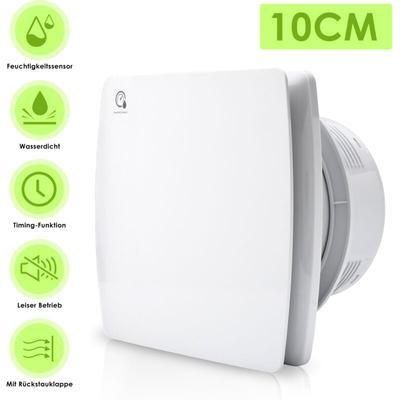 SWANEW Badlüfter 100mm Feuchtesensor Timer Ventilator Mit Rückflussleitblech Wandlüfter 100mm Image