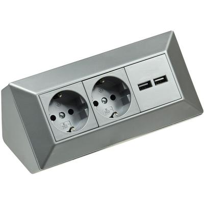 Chilitec - Steckdosenblock Ecksteckdose 2x usb, 2 Steckdosen, Küche Image