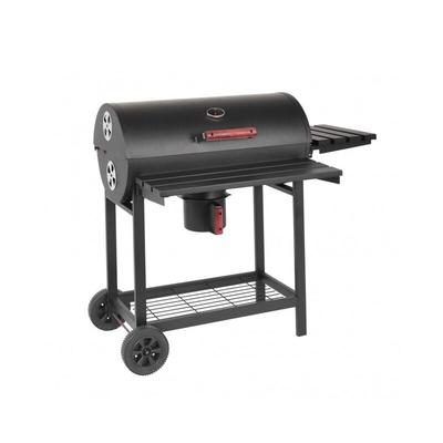 Holzkohlegrill 113 x 70 x 97,5 cm aus schwarz lackiertem Stahl - Teramo Image