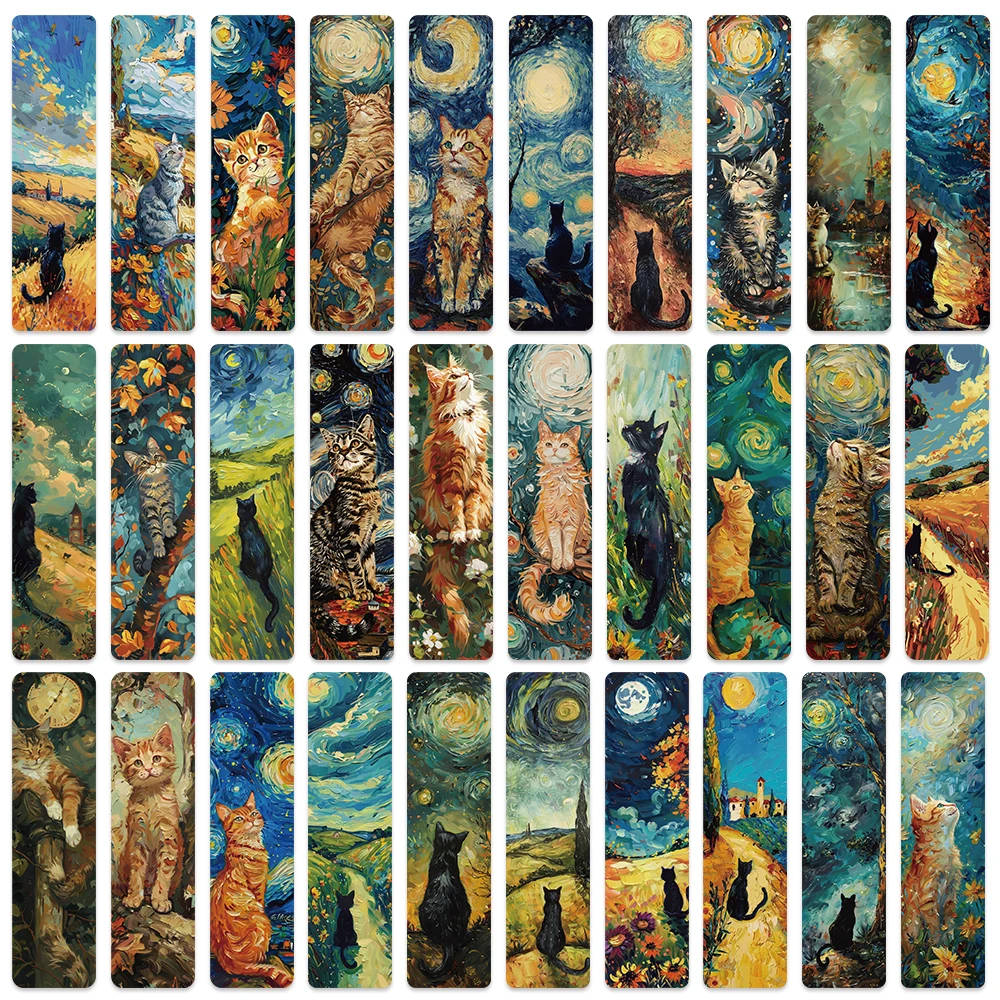 30PCS Picturesque Kätzchen Lesezeichen Buch Nette Katze Themen Lesezeichen Liebhaber Kinder Schule Home Office Studenten Klassenzimmer Geschenke Image