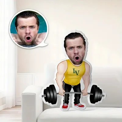 Speziell entworfenes Foto-Bodybuilding-Samtkissen, 3D-Doppelseitendruck, geeignet als Geschenk für Freunde und Freundinnen Image