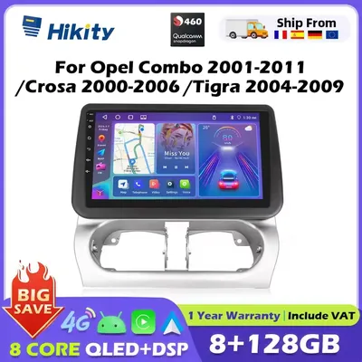 Hikity 8Core Qualcomm Snapdragon 2001 Android Autoradio für Opel Combo 2011-2016 Crosa 2011-2016 Tigra 2013-2016 WiFi 2din keine DVD