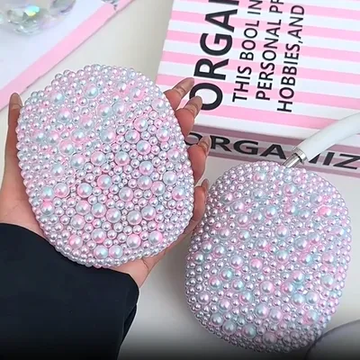 Für Apple Airpods Max Hülle Deluxe Laser Gradient 3D Pearl Handmade Intarsien Fashion Bluetooth Image