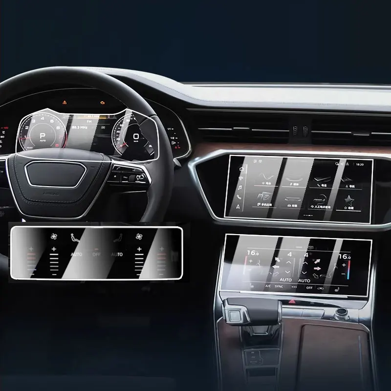 Schutzfolie aus gehärtetem Glas für Audi A6 oder A7 2019–2024, Auto-GPS-Navigation und Instrumententafel, LCD-Display-Schutzfolie Image