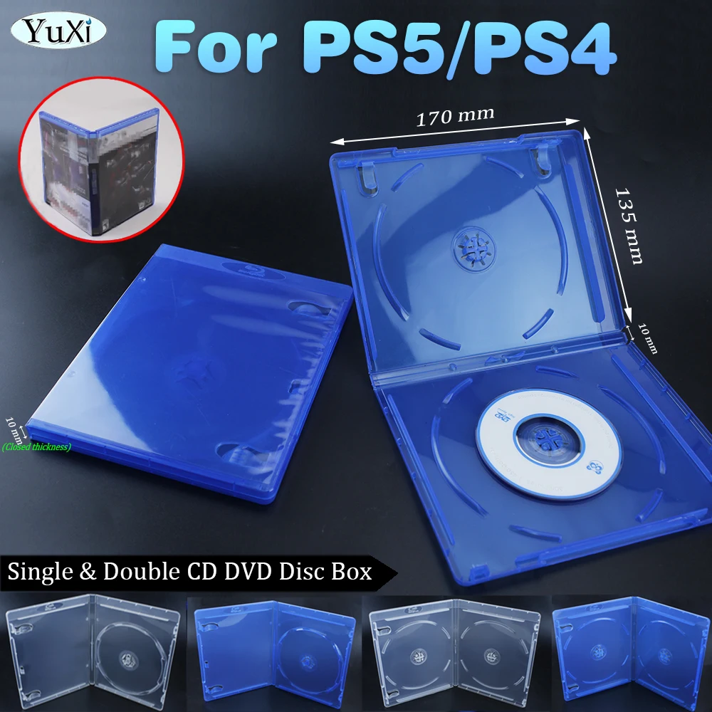 2 Stück für ps5 ps4 CD DVD Disc transparente Box Fall für Playstation 4 Spiel Disk Halter CD Discs Aufbewahrung schutz Box Abdeckung Image