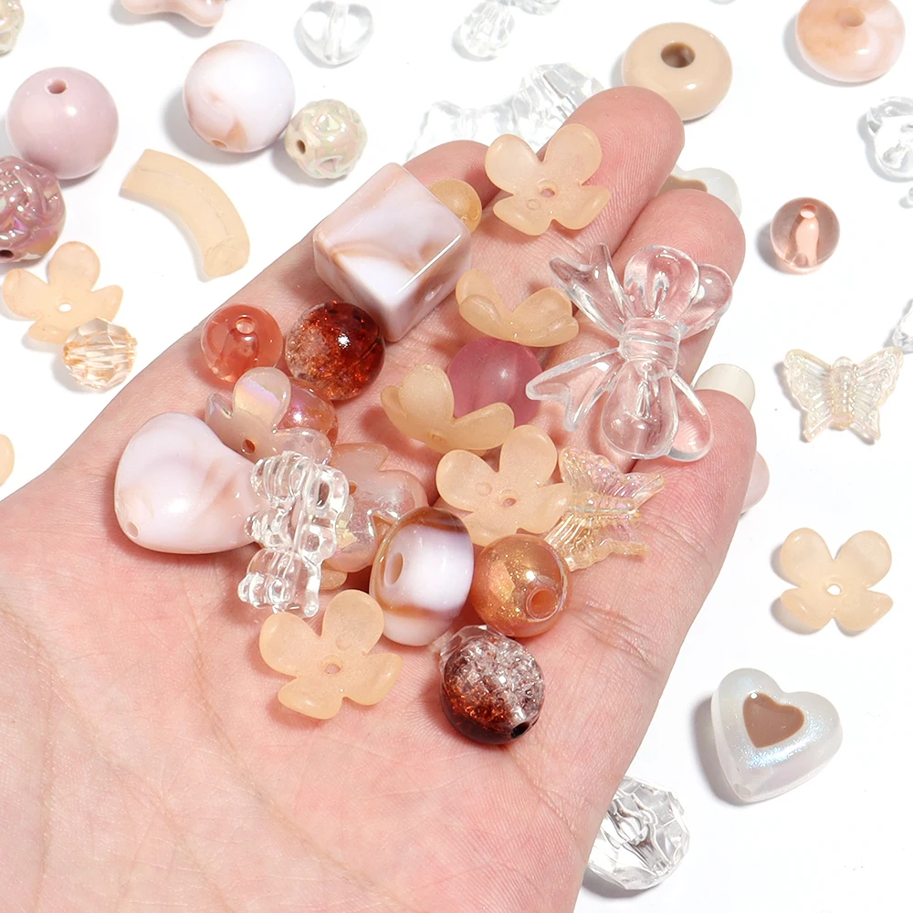 50 gr/los Zufällige Mischung Acryl Telefon Lanyard Charme Perlen Lose Spacer Perlen Für DIY Schlüssel Ketten Tasche Decor Handwerk Machen zubehör Image