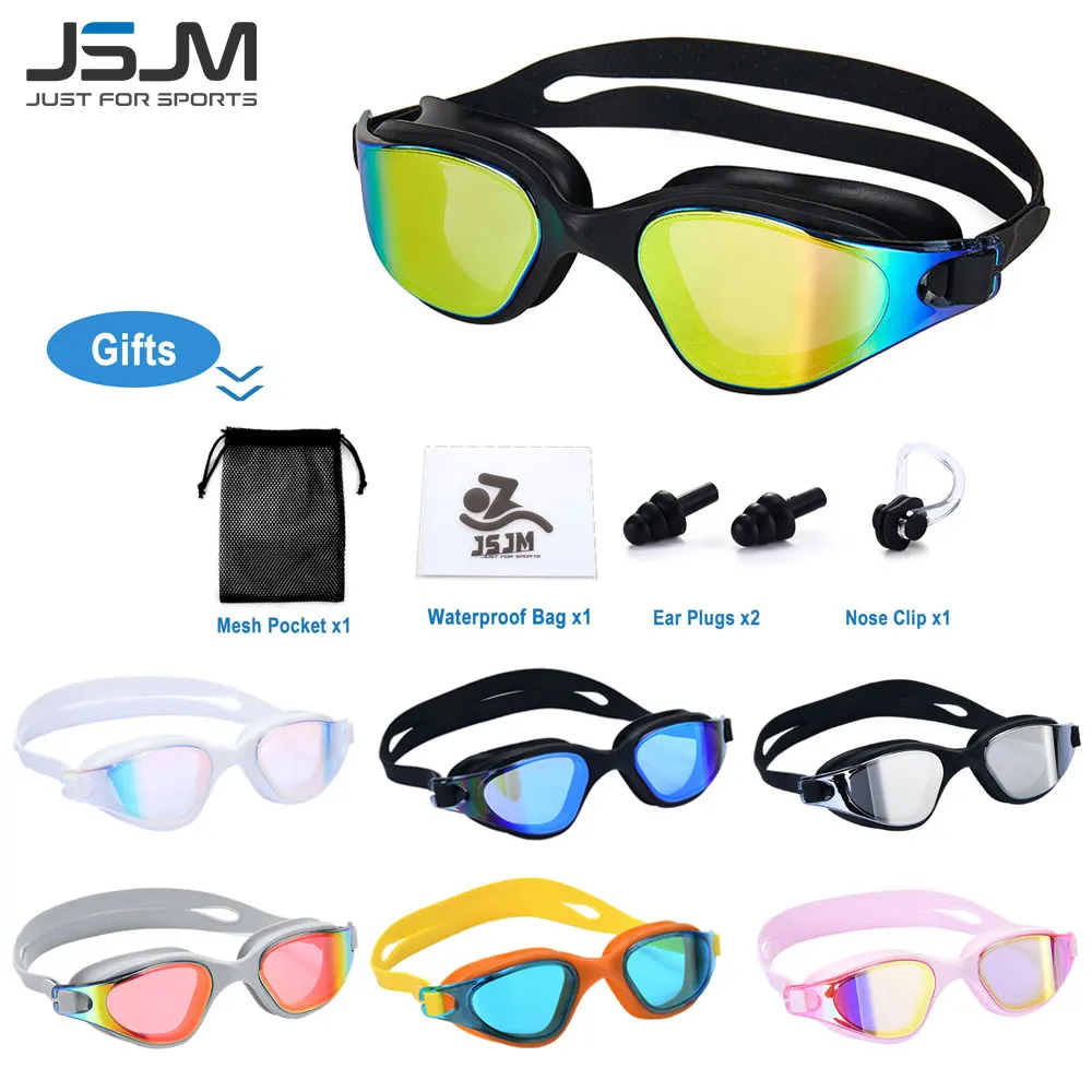 Unisex-Schwimmbrille für Erwachsene – Antibeschlag-Schwimmbrille für Männer und Frauen – verstellbare, wasserdichte professionelle Schwimmbrille aus Silikon Image