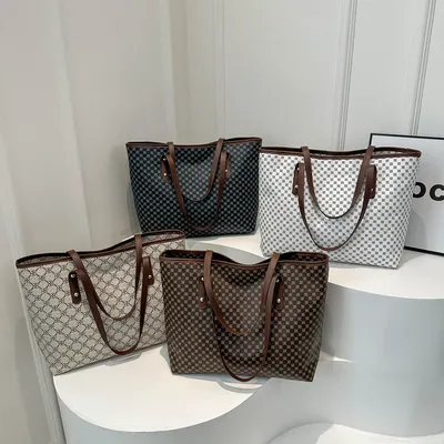 Vintage PU Leather Tote Bag For Women Large Capacity Handbag Lightweight Zipper Shoulder Bag Perfect for Daily Use/Commute