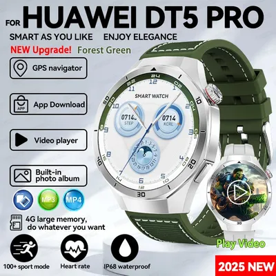 Neue Für HUAWEI Smart Uhr Männer Uhr HD Bildschirm Bluetooth Anruf GPS Flugbahn NFC Herzfrequenz Image