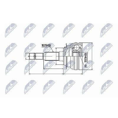 Nty Gelenksatz, Antriebswelle [Hersteller-Nr. NPZ-DW-002] für Daewoo Image