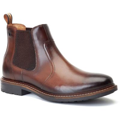 Base London Bloom Leder Herren Stiefel in verbranntem Braun Image