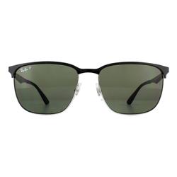 Lunettes De Soleil Ray-Ban 3569 90049A Noir Argent Vert Polarisé