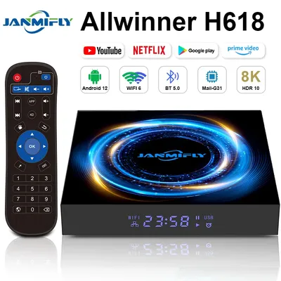 R69S1 Android 12 Smart TV Box Allwinner H618 ROM 16/32/64GB 8K Wifi 6 BT5.0 Google Assistant