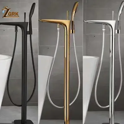 Floor Standing Bathtub Faucet Brass Bath Faucet Independent Cold and Hot Water Shower Faucet Tub