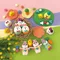 Pâques jardin fête coloré oeuf lapin jardin Ding chat dort au printemps voyage poupée résine