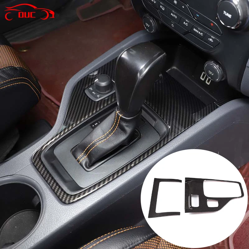 Rivestimento della copertura del pannello del cambio della Console centrale interna in fibra di carbonio ABS per Ford Ranger Wildtrak 2015-2021 accessori Auto