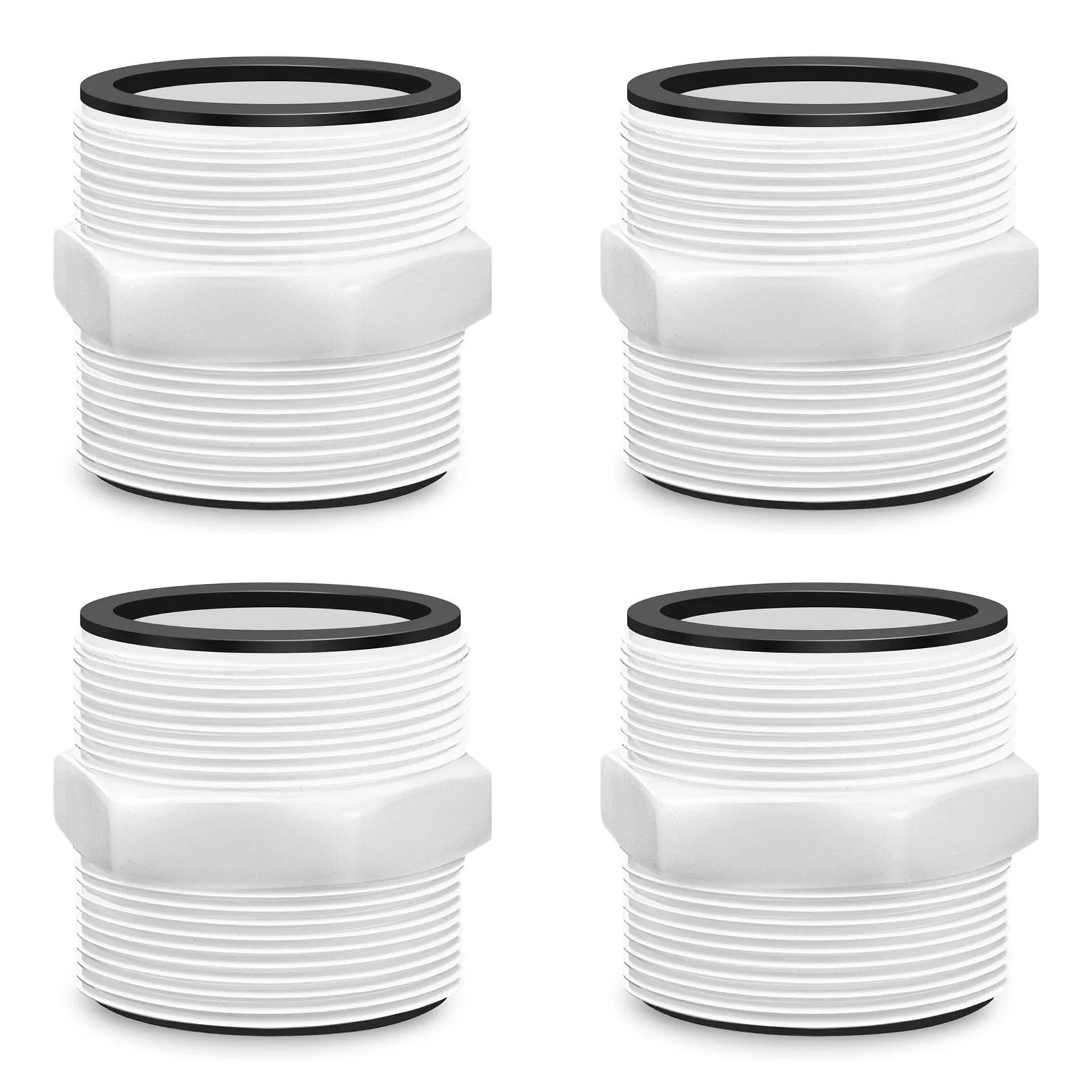 4X adaptateur de tuyau de piscine 1.5 pouces pour tuyau de pompe de piscine Intex avec joints d'anneau pièces d'adaptateur de tuyau de piscine