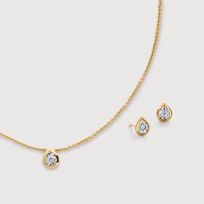Pear Diamond Chain & Stud Set