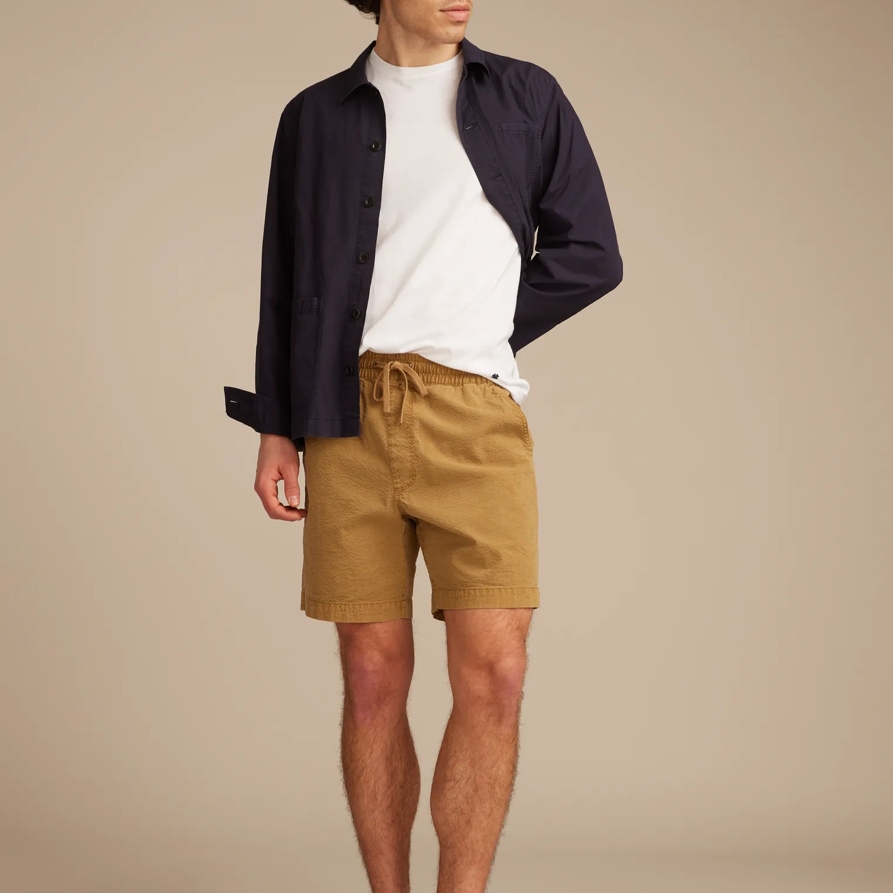 Lucky Brand Pull On Seersucker Short - Men's Shorts Denim Jean in Antique Bronze, Size 2XL