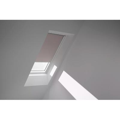 Verdunklungsrollo VELUX "DKL 4580S, Farbe: hell taupe", beige (helltaupe, alufarben), M08, stufenlos positionierbar, Polyester, Rollos, alufarbene Führungsschienen & Griffleiste Image