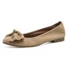 Ballerina TAMARIS, Damen, Gr. 38, braun (hellbraun), Ziegenveloursleder, unifarben, modisch, Schuhe, Blockabsatz, Businessschuh, Schlupfschuh hat eine schmale Form