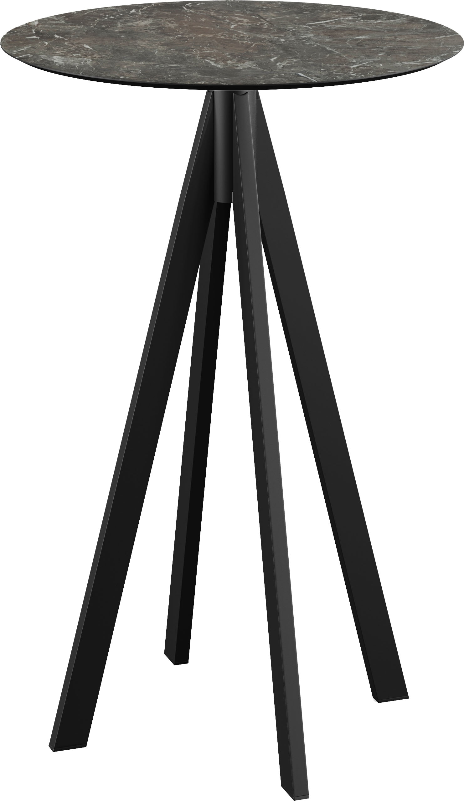 Klapptisch ESSENTIALS "Infinity", schwarz (schwarz, galaxy marble, schwarz), B:70cm H:109,2cm T:70cm, Stahl/HPL Tischplatte, Tische, in verschiedenen Ausführungen