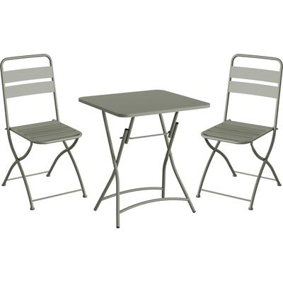 Balkonset ESSENTIALS "Breeze Bistro Set", grün, B:60cm H:87,5cm T:54cm, Stahl, Sitzmöbel-Sets, in verschiedenen Farben erhältlich