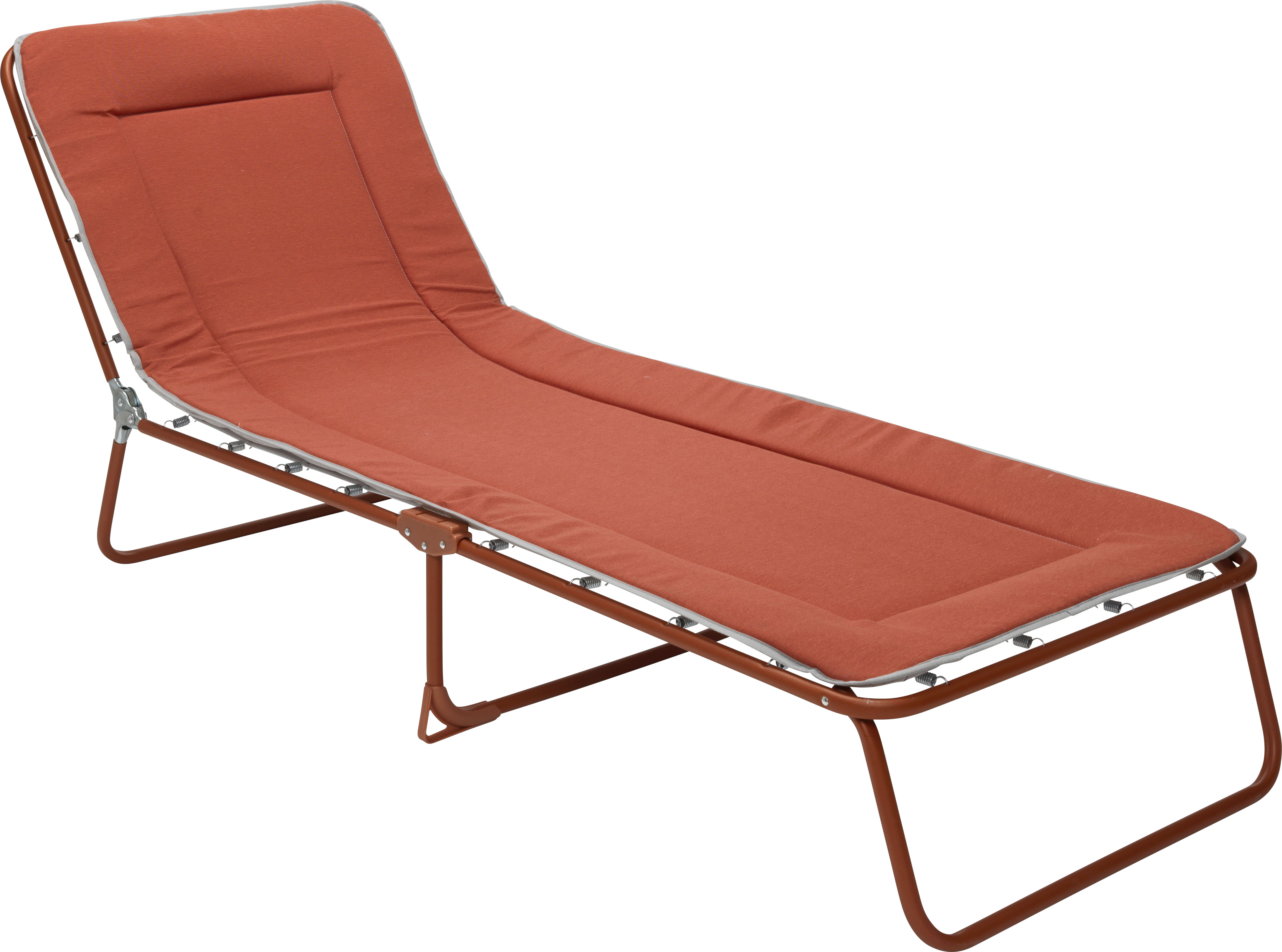 Gartenliege BEST "Chiemsee", orange (terracotta), Obermaterial: 60% Polyurethan, 40% Polyester, Gartenliegen, 4-Fach verstellbar, klappbar, 3-Bein-Liege